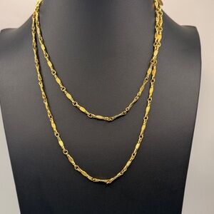 Vintage Roget Gold-Tone Double Chain Necklace - Women Jewelry